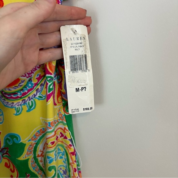 Lauren Ralph Lauren | Colorful Paisley Short Sleeve Shift Dress Size MP NWT - Picture 4 of 5